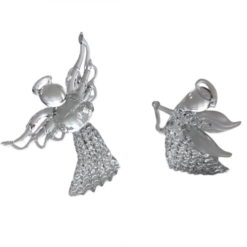 4 Glass Angel Ornaments